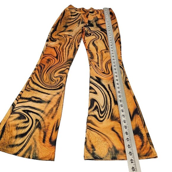 Jaded London Flared Bootcut Pull On Women Pants Size USA 6 Tiger Print - Picture 7 of 13